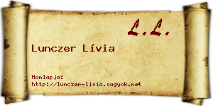 Lunczer Lívia névjegykártya